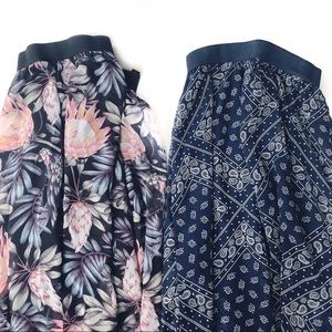 TWO H&M patterned skirts